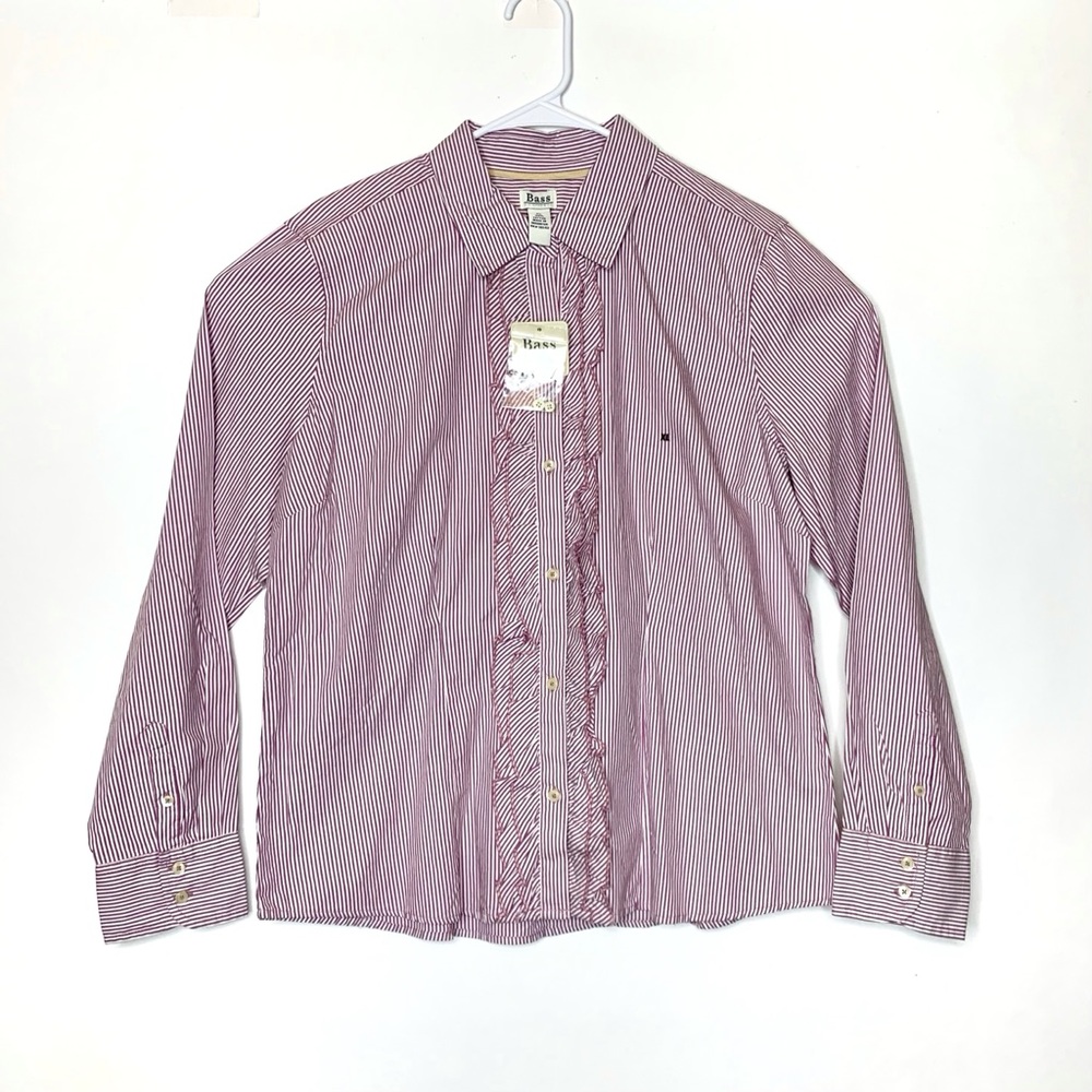 G.H. Bass Women XL Ruffle shirt NWT